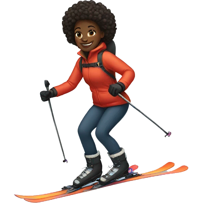 Black girl skiing  emoji