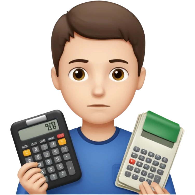 boy with calculator and bills emoji