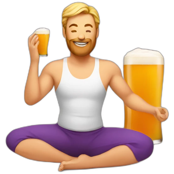 Yoga drink beer emoji