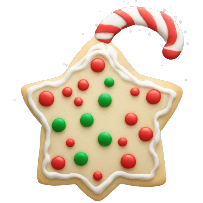 Christmas sugar cookie with red and green sprinkles and white frosting  emoji