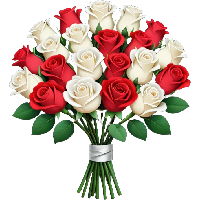 White rose and red rose bouquet with black paper  emoji