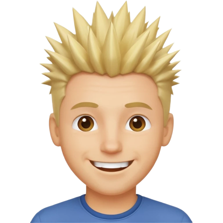 fat spiky haired happy man blonde emoji