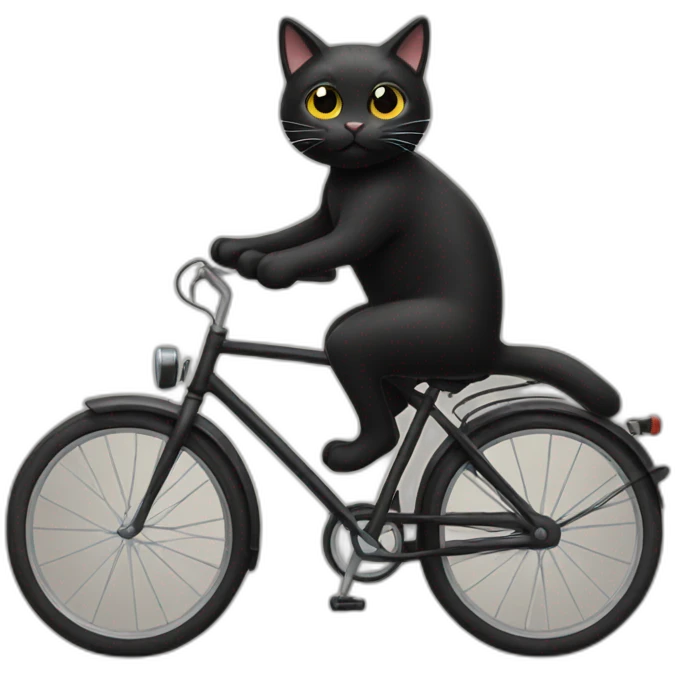 black cat riding a bike emoji