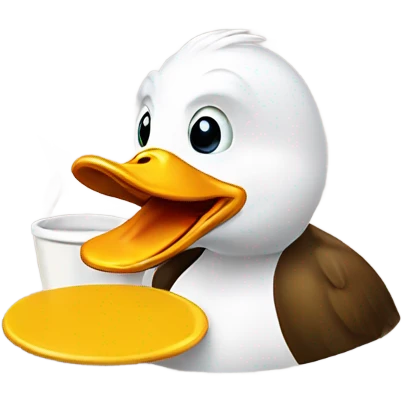 Duck drinking coffee emoji