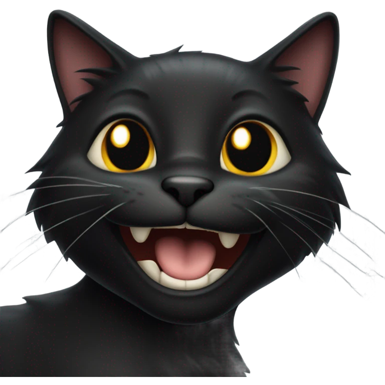 Black cat happy emoji