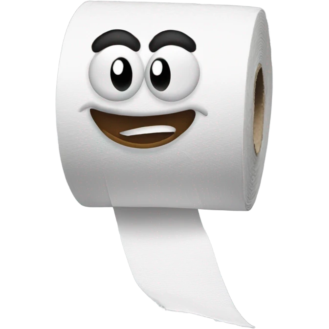 Toilet roll with face running  emoji