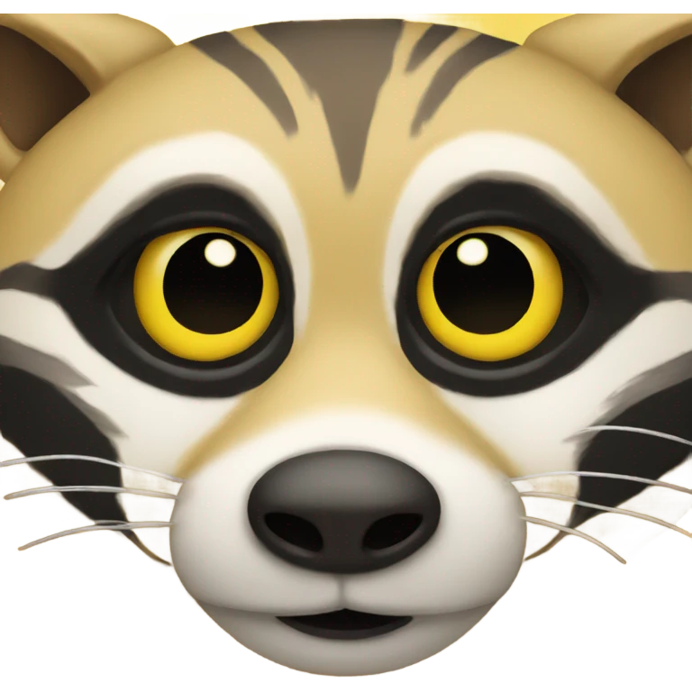 Yellow emoji with raccoon eyes emoji