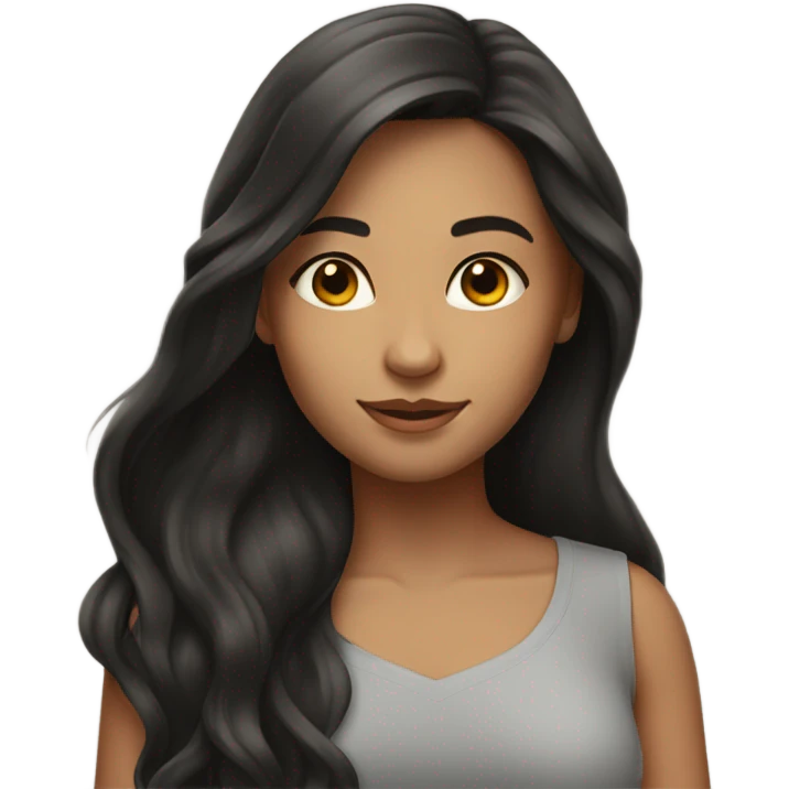 Beautiful Girl with long dark hair  emoji