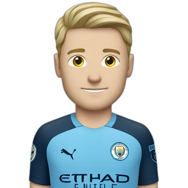 White Man wearing Manchester city kit emoji