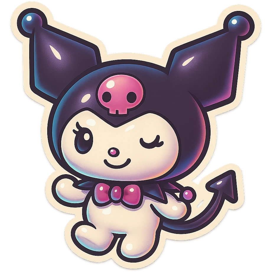 Remove the background, keep Kuromi character only, preserve original style, transparent background emoji