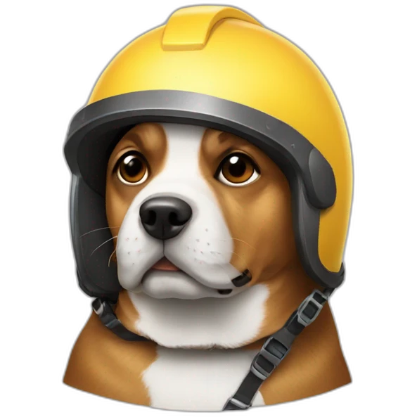 dog with a helmet emoji
