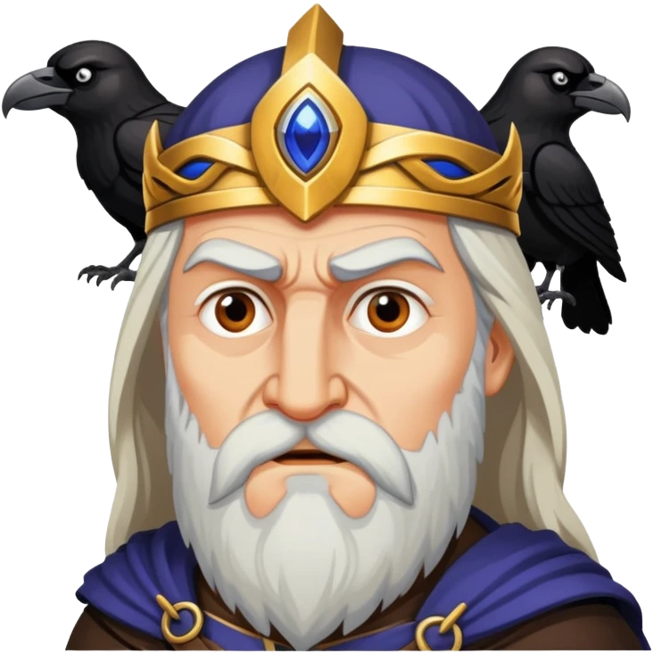 Norse god Odin with one eye and ravens emoji
