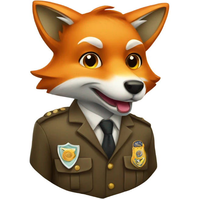 Fox wearing a badge emoji