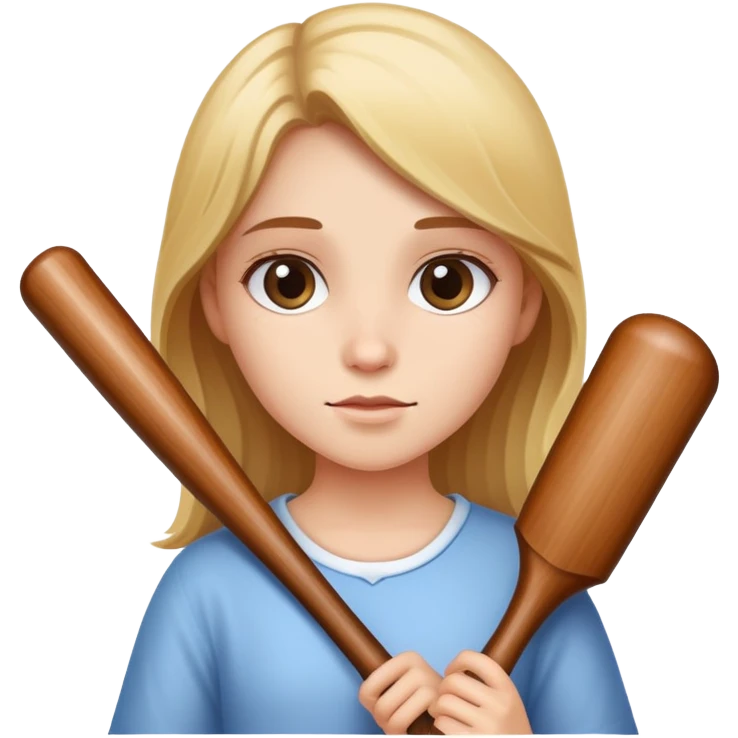 Girl holding a bat emoji
