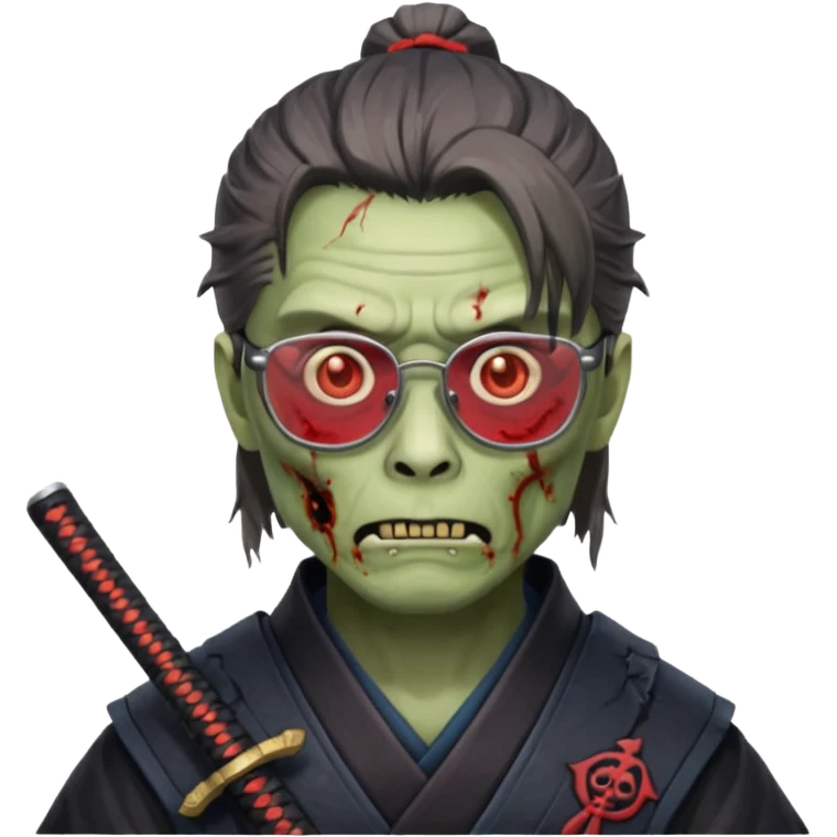 zombie samurai with glasses, highlight the glasses emoji