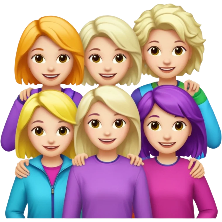 data & insights girls (all white, random hair) emoji
