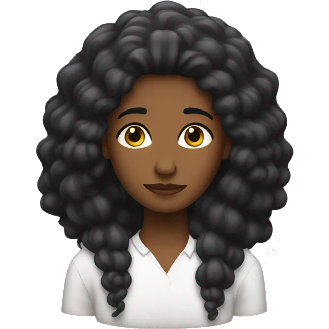 Una morocha de pelo negro con flequilo emoji