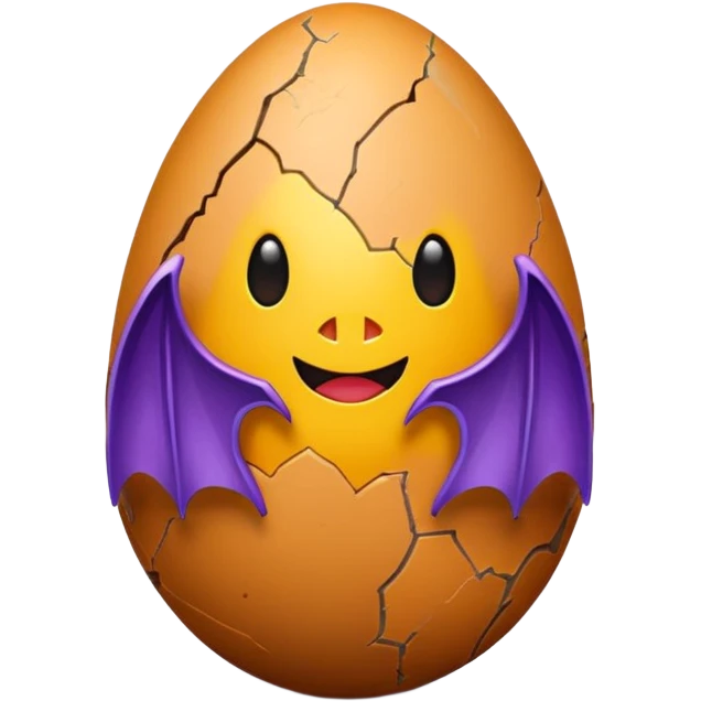 easter egg with bat emoji