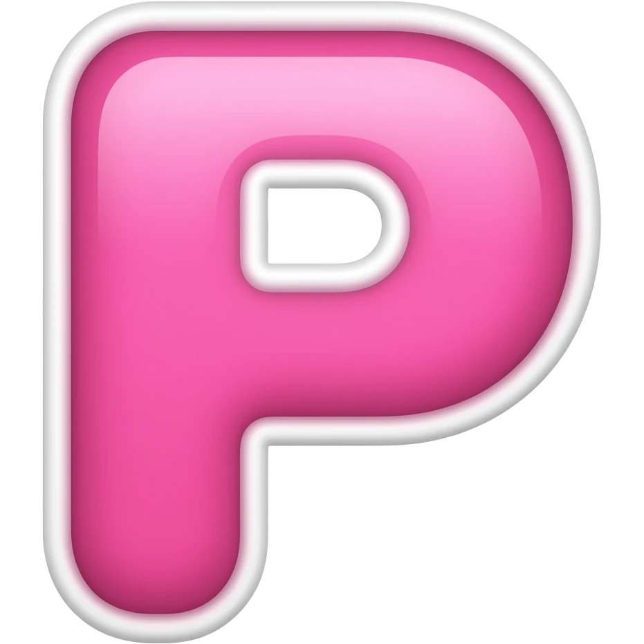 Letra P rosa emoji