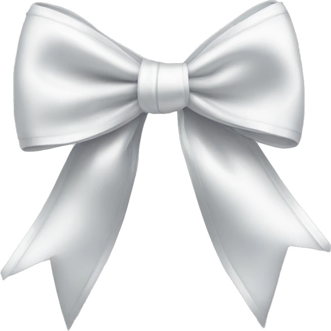 white satin bow emoji