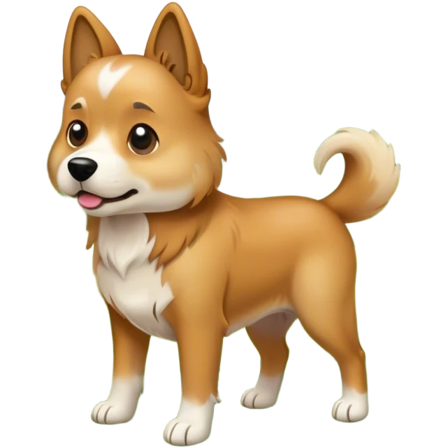 dog exploring grassy landscape emoji