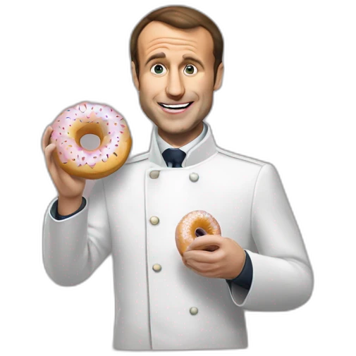 Macron qui mange un donut  emoji
