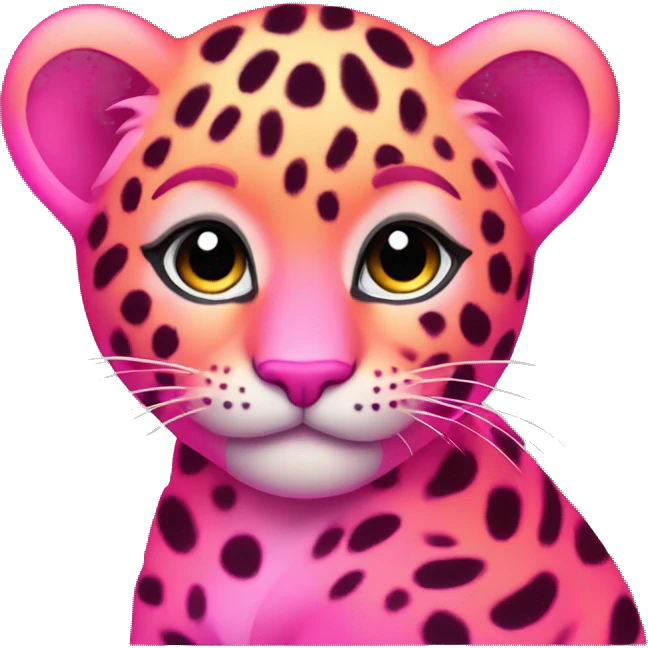 neon pink orange leopard cub emoji