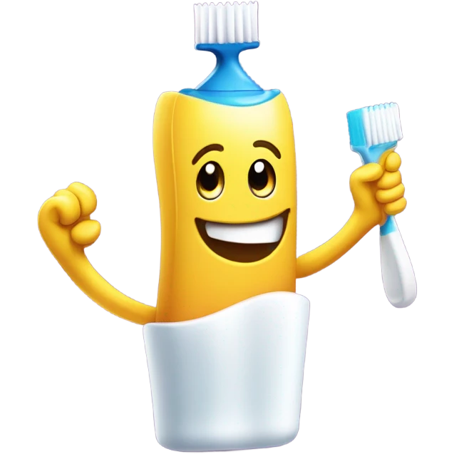 Toothbrush playing with toothpaste  emoji