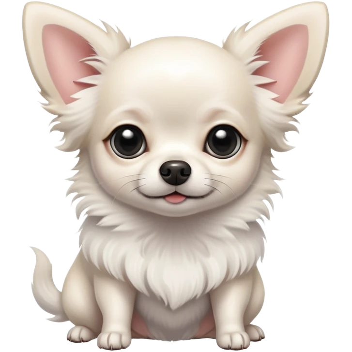 A white chihuahua with big black eyes emoji