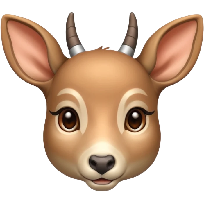 Doe face with little horn make it a little thinner emoji