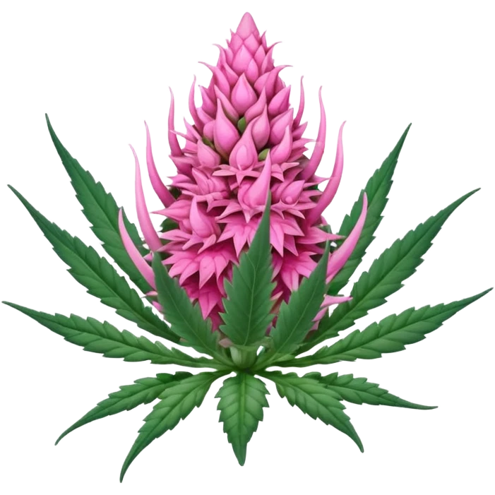 pink marijuana bud emoji