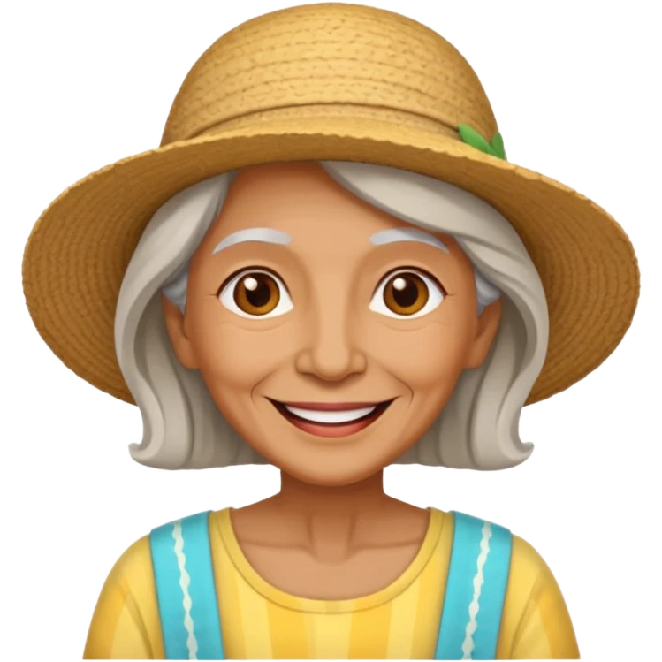 old woman summer clothes emoji