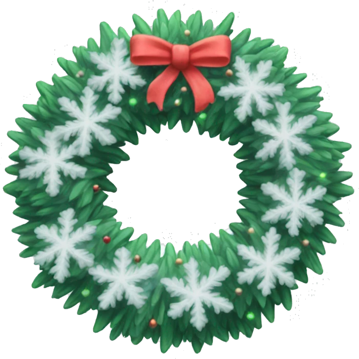 Frosted Christmas wreath emoji
