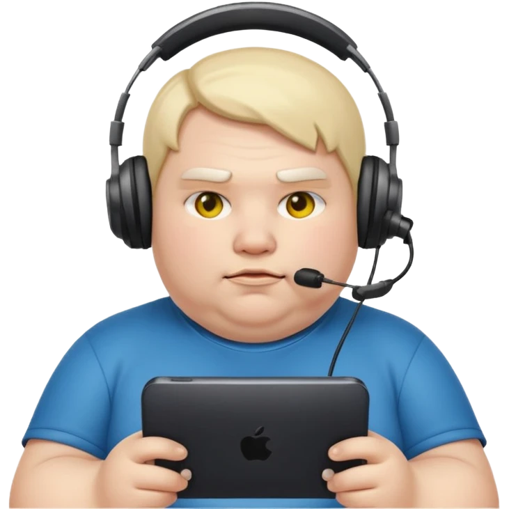 Fat lazy gamer emoji