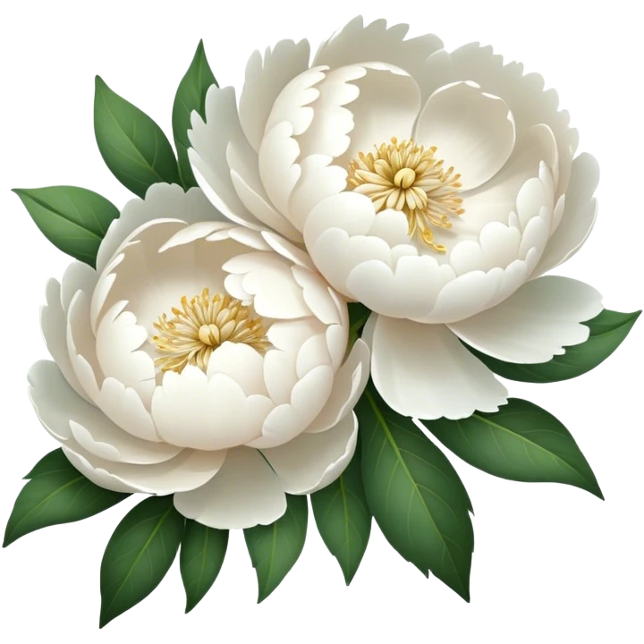 White peonies emoji