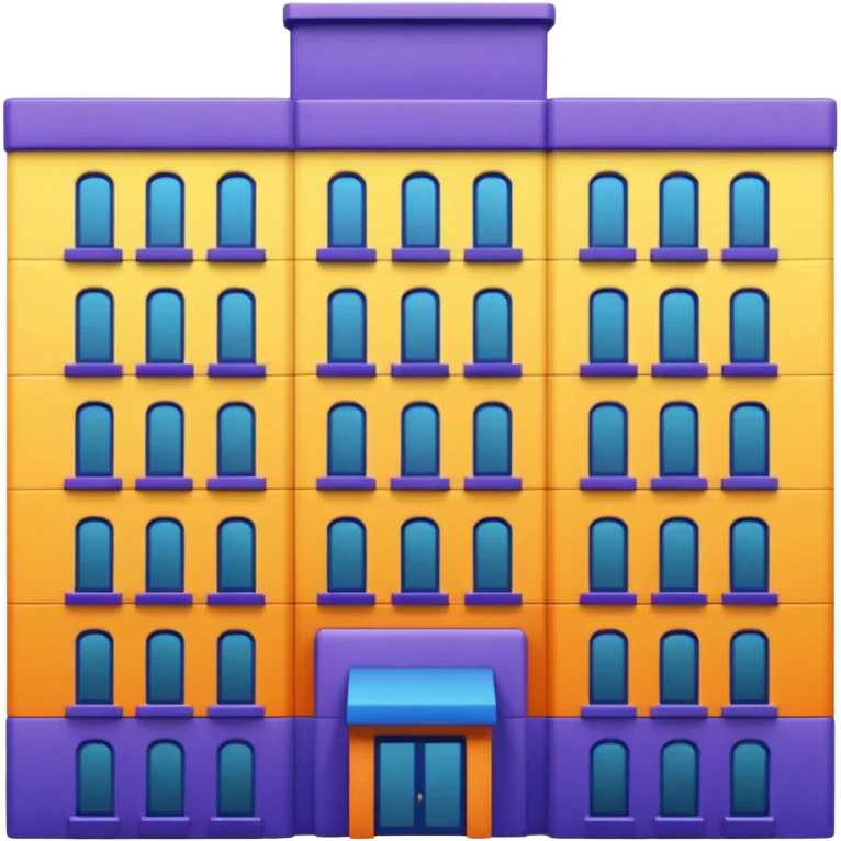 I want a 7 storey building with 7 colours. Starting with violet, indigo, blue, green, yellow, orange , red emoji