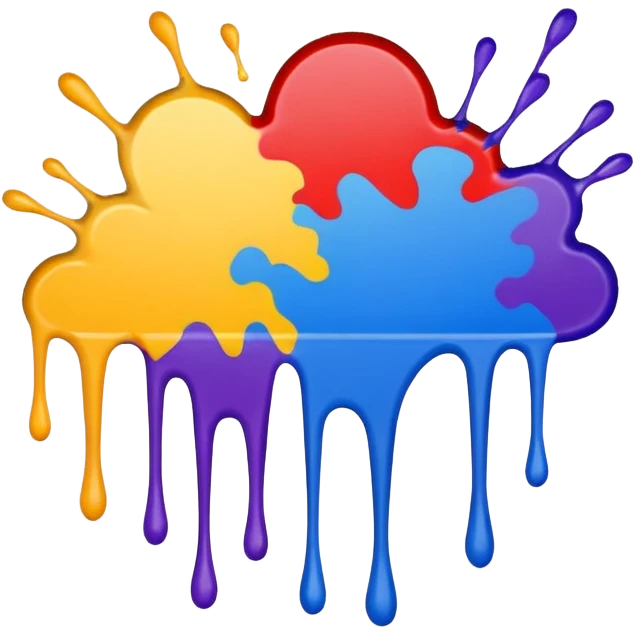 Make a painting which is splattered paint emoji