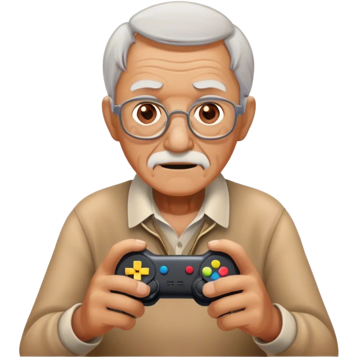 old man playing video games emoji