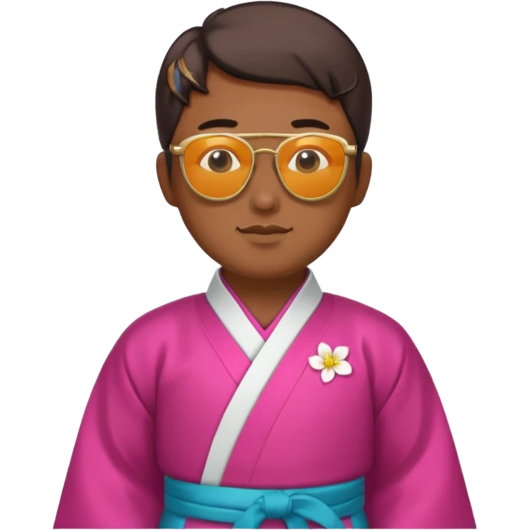 korean hanbok with ancient mayan man with sunglasses emoji