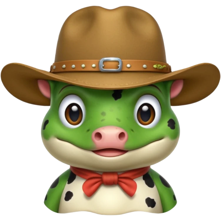 Grenouille avec chapeau de cow-boy  emoji