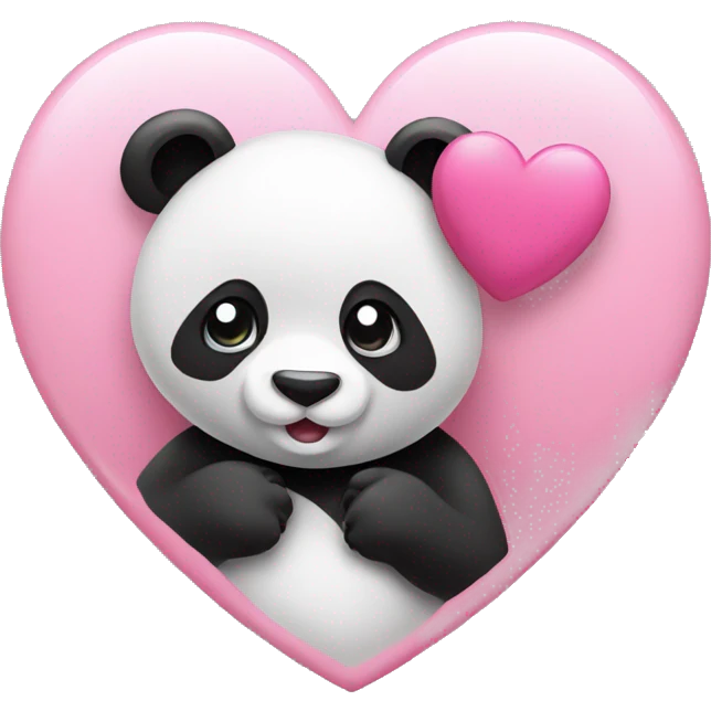 Pink heart with panda emoji