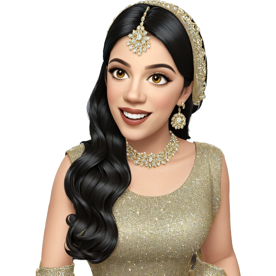 smiling girl in elegant dress emoji