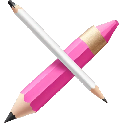 pink pencil and white piece of paper emoji