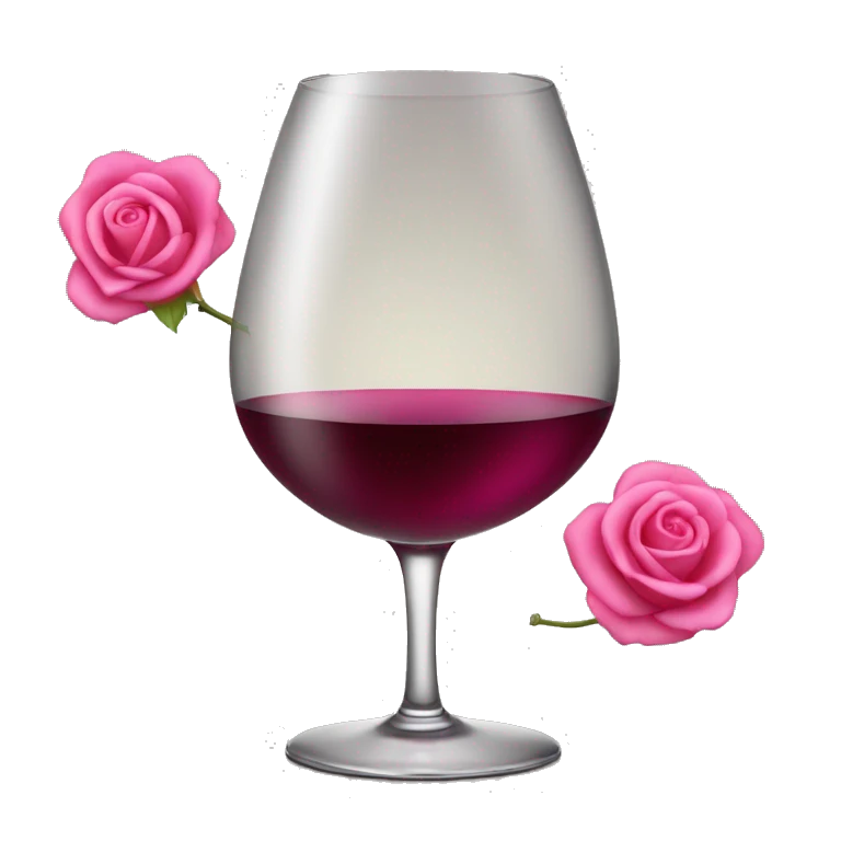 Copa de vino com un lado rosa emoji