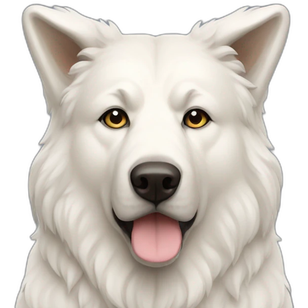White Caucasian Shepherd god bear ears emoji