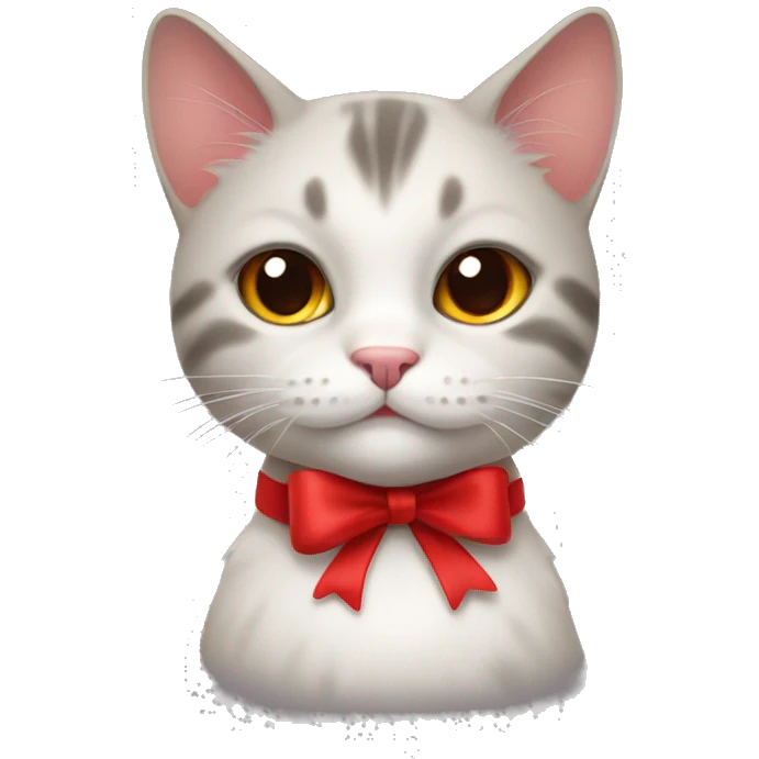 cat with red bow emoji