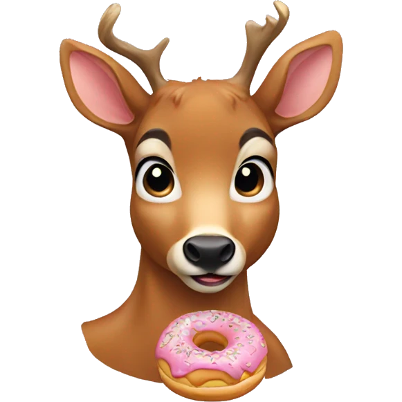 Deer eating a donut  emoji