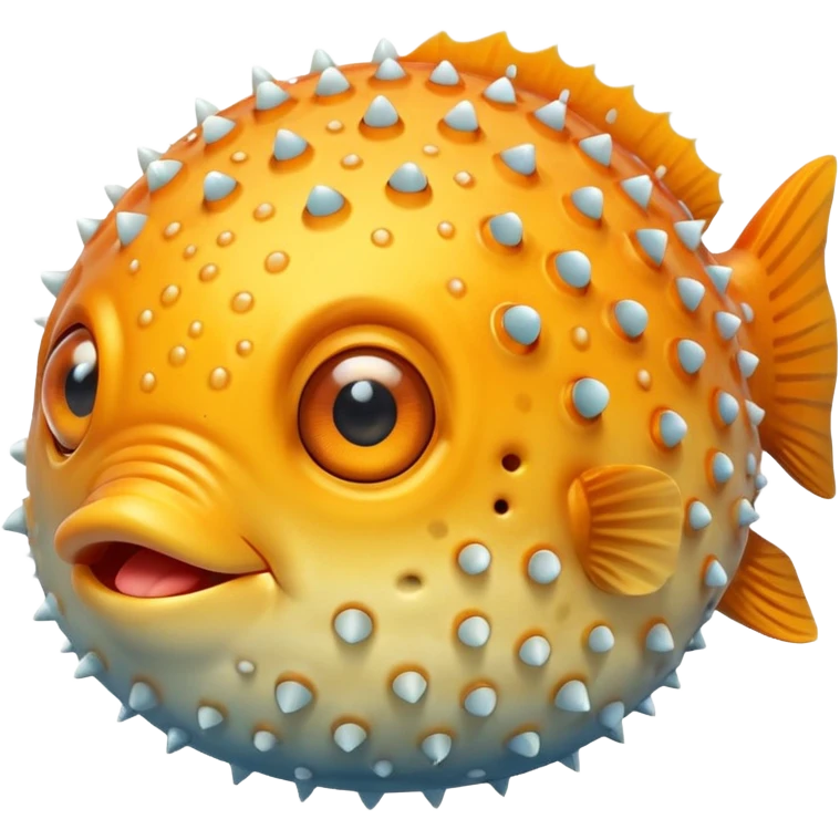 puffer fish, only eye, apple emoji style emoji