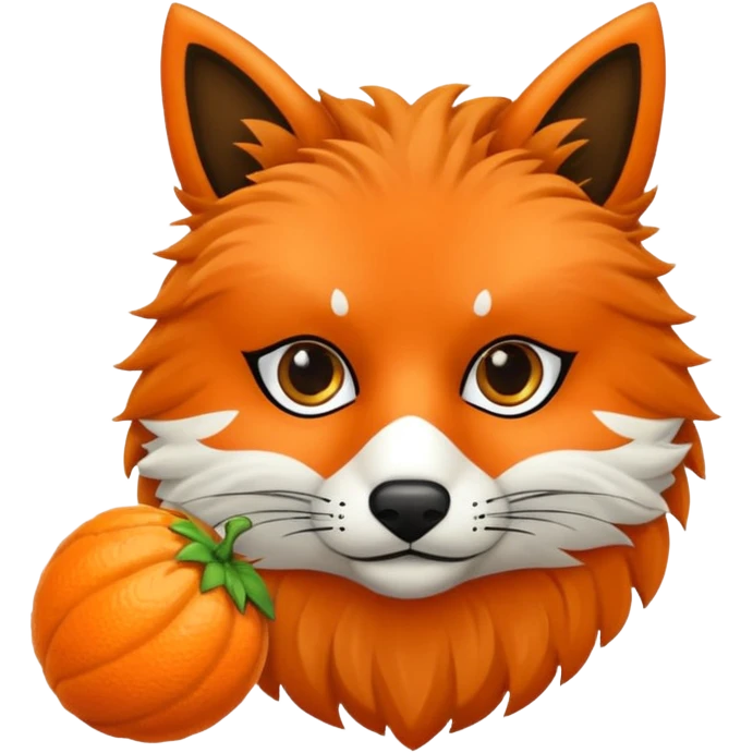 zorro naranja mascota agarrando una llanta emoji
