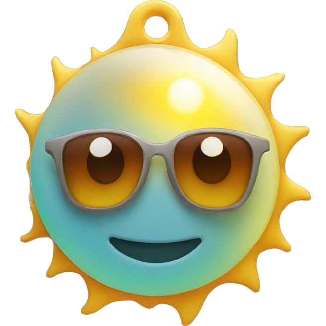 keychain around the neck in view of the sun emoji